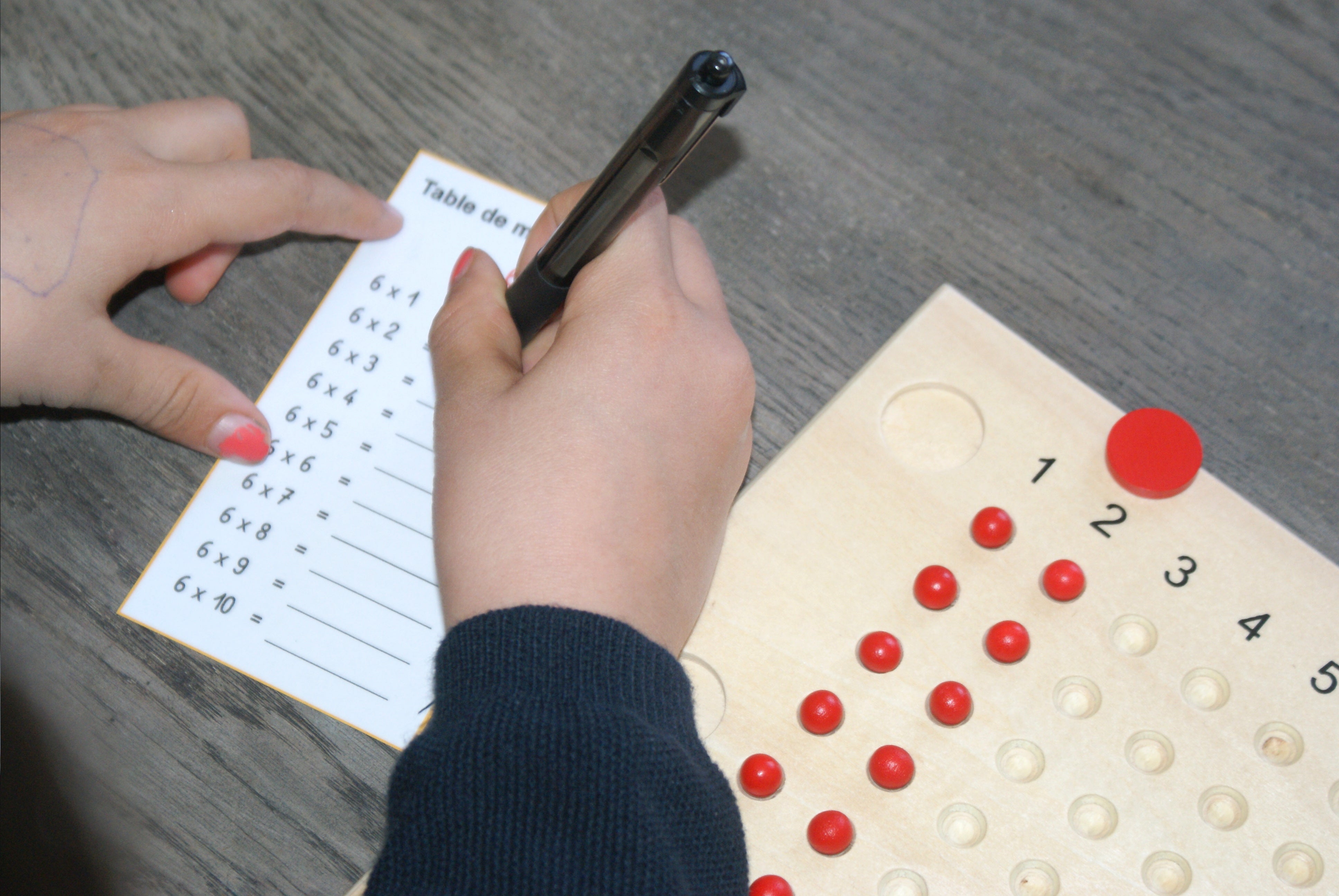 table multiplication montessori