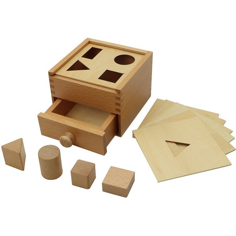 Boîte de permanence de l'objet avec 4 formes géométriques à encastrer - MaMontessoriBox