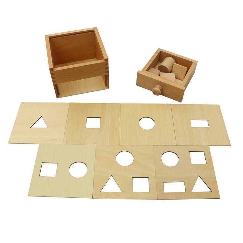Boîte de permanence de l'objet avec 4 formes géométriques à encastrer - MaMontessoriBox