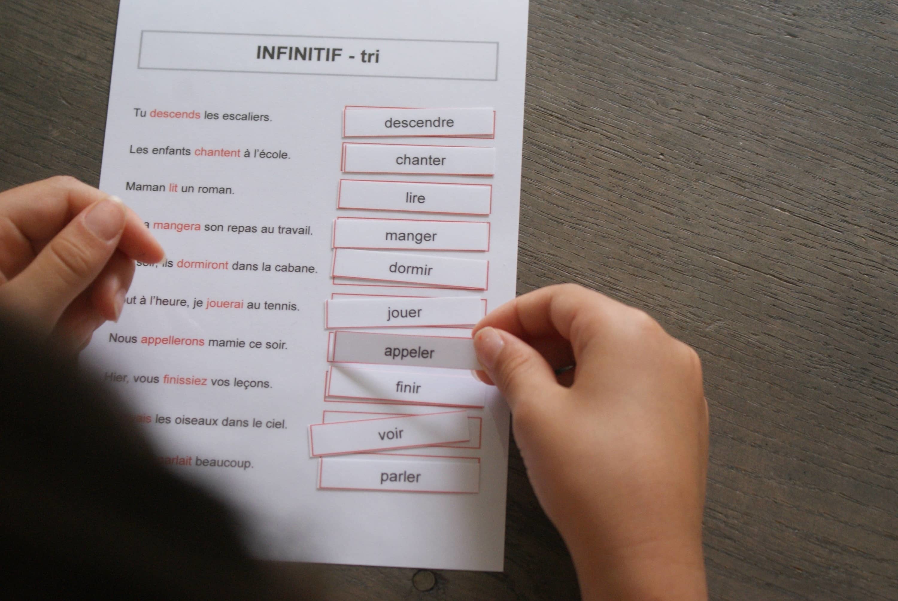 Conjugaison Montessori - MaMontessoriBox