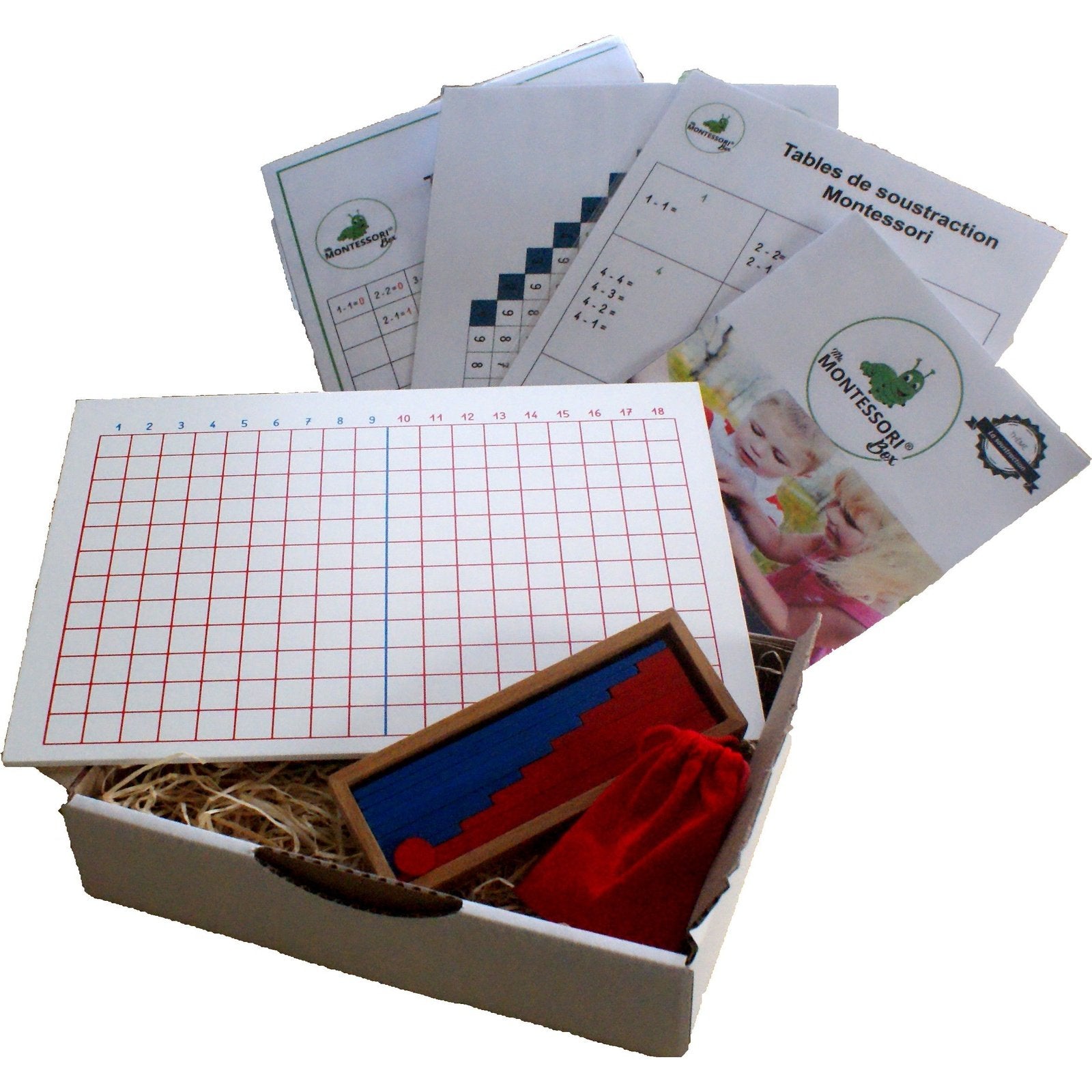 Règle à calcul Montessori en Bois (addition et soustraction) : NIDOSSORI