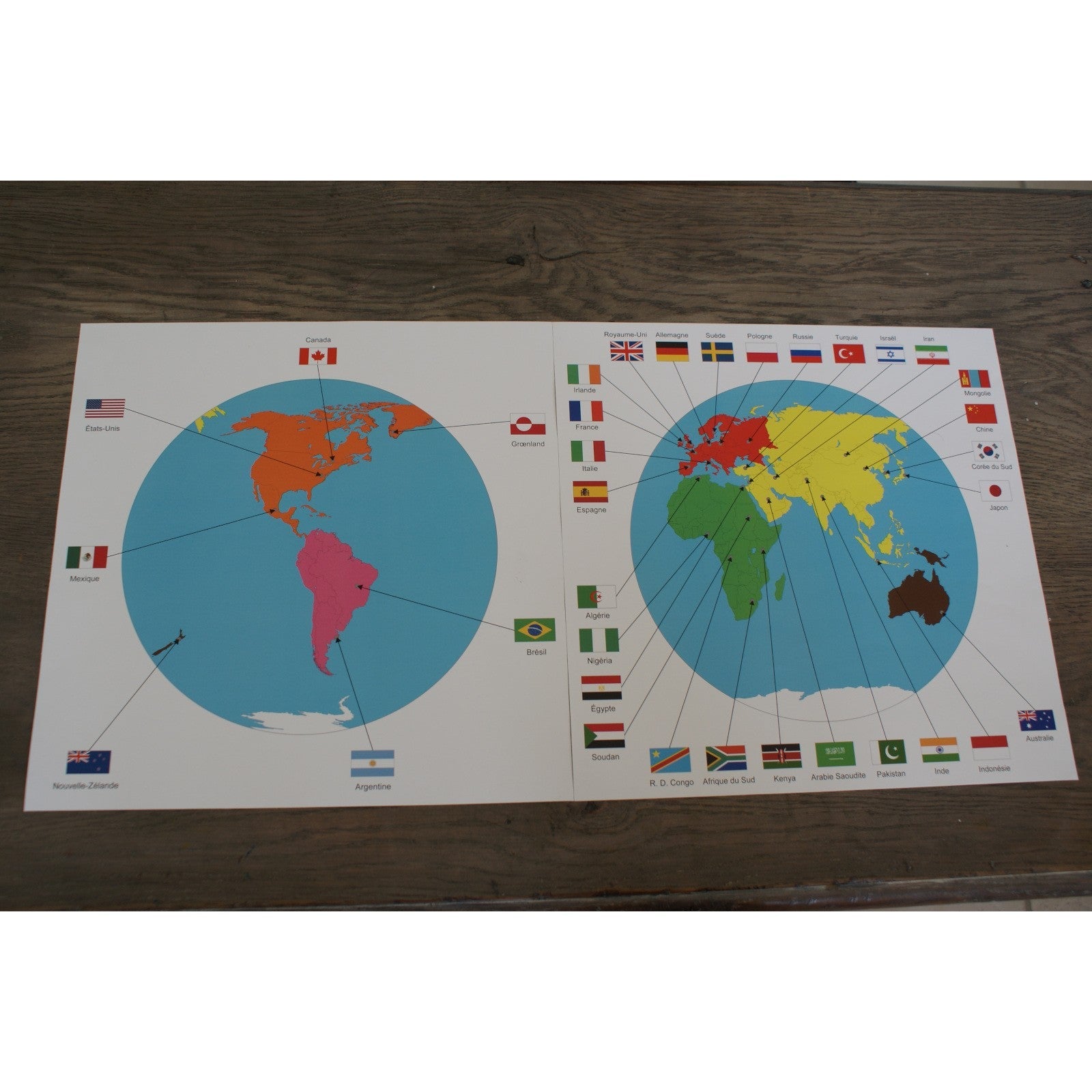 Pays et Drapeaux du Monde Montessori - MaMontessoriBox