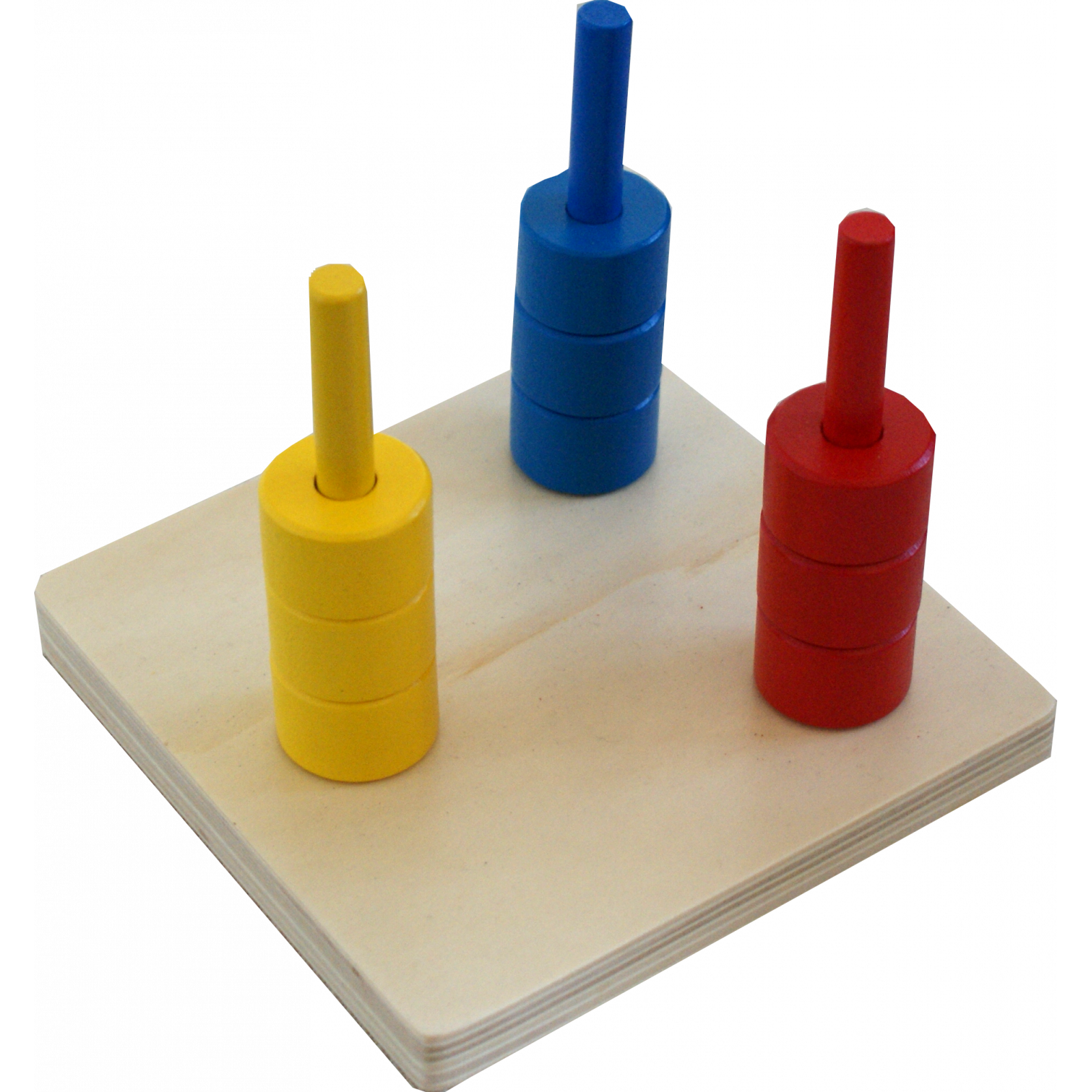 Enfilement disques sur 3 tiges verticales Montessori - MaMontessoriBox