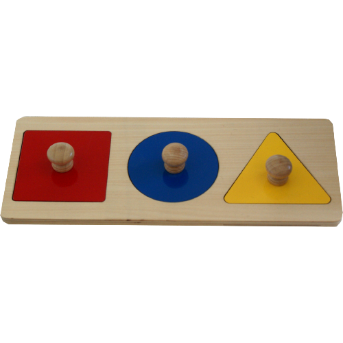 Trio puzzle formes géométriques à encastrer Montessori - MaMontessoriBox